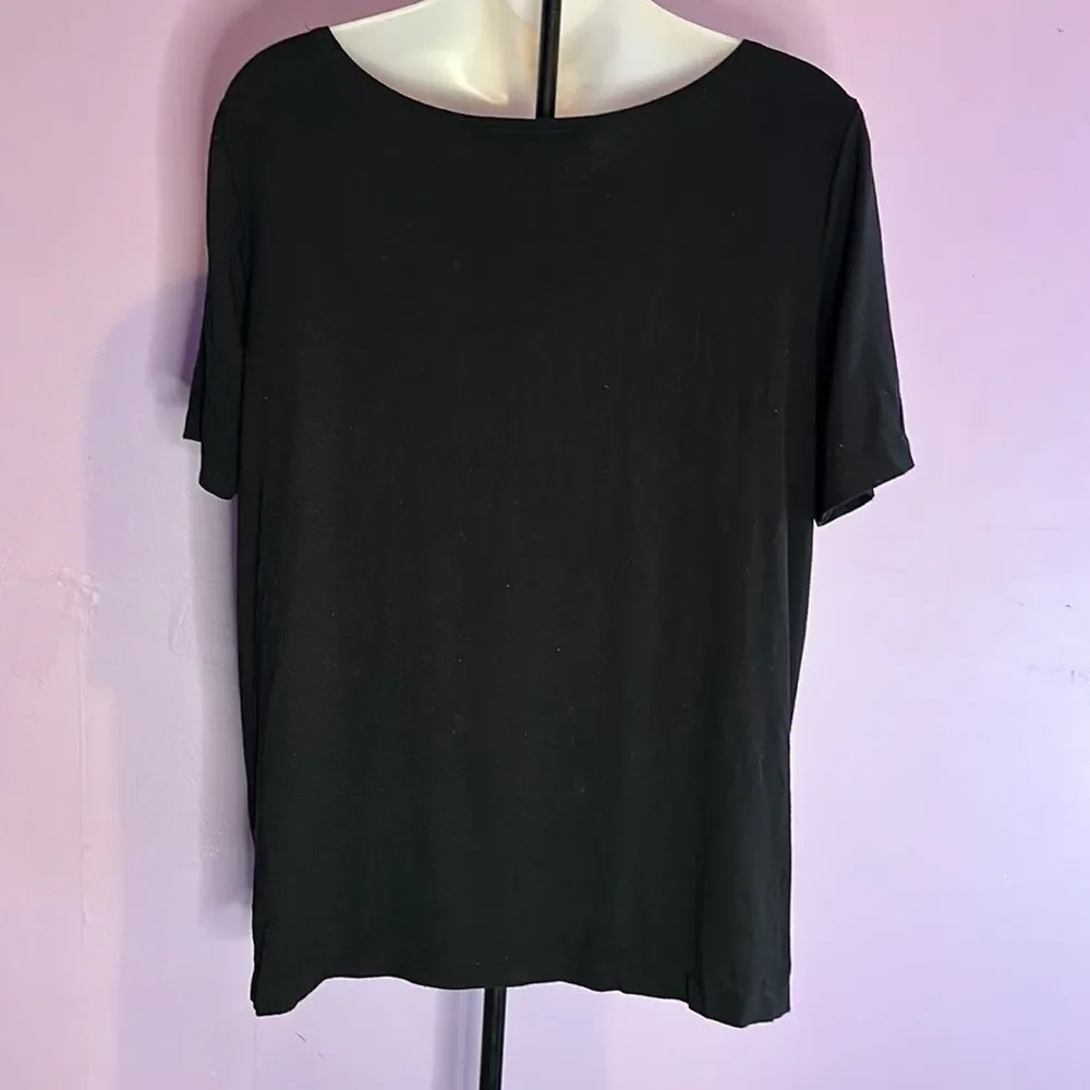 Freelance Black Short Sleeve Tee Women’s Medium Crew Neck Basic Top
